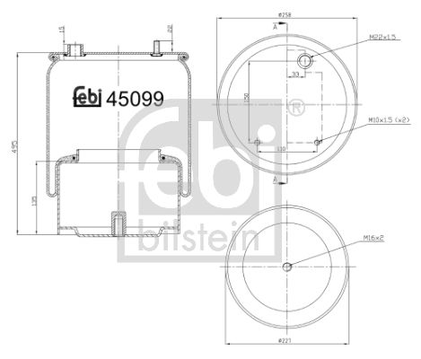 FEBI BILSTEIN dėklas, pneumatinė pakaba 45099